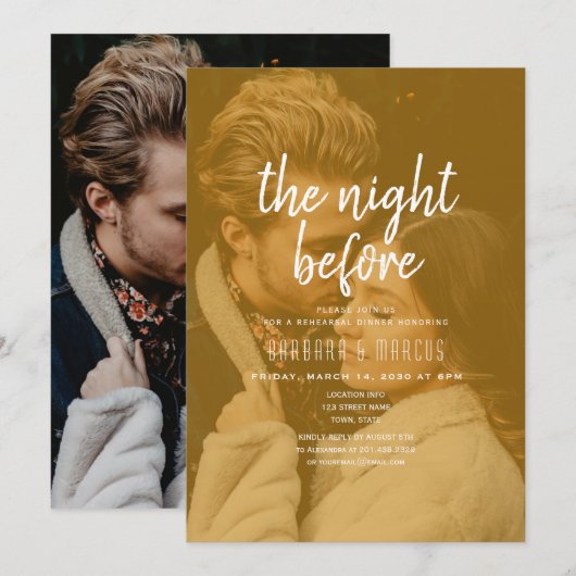 Oranje Foto Oefendiner Kaart (Voorkant / Achterkant)