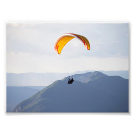 Oranje foto van zwitserland Paraglider Foto Afdruk