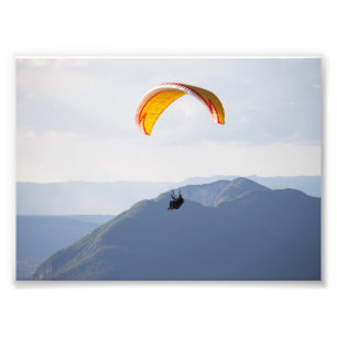 Oranje foto van zwitserland Paraglider Foto Afdruk