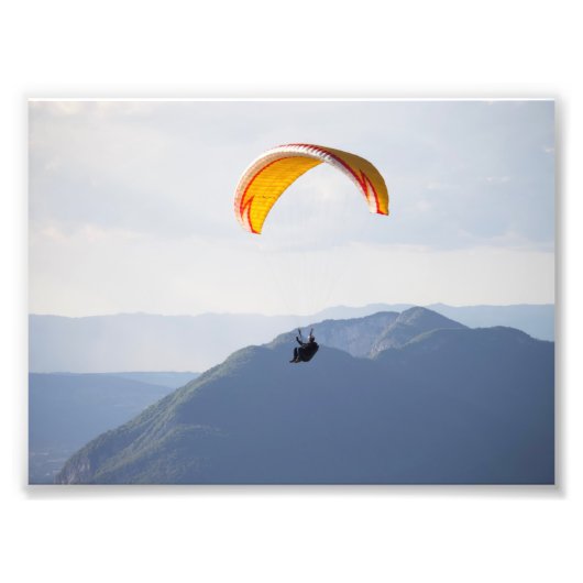 Oranje foto van zwitserland Paraglider Foto Afdruk (Voorkant)