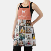 Oranje fotocollage monogrammen schort (Insitu)