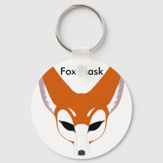 Oranje Fox Mask Sleutelhanger (Voorkant)
