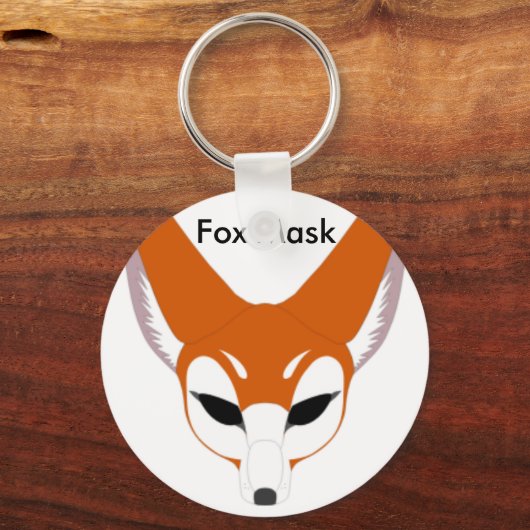 Oranje Fox Mask Sleutelhanger (Voorkant)
