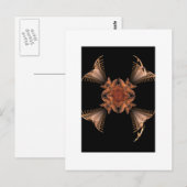 Oranje fractaal Floral design Briefkaart (Voorkant / Achterkant)