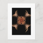 Oranje fractaal Floral design Briefkaart (Voorkant)