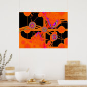 Oranje fractal poster (Keuken)