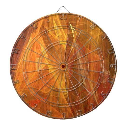 Oranje fractale Dart Board Dartbord (Voorkant)