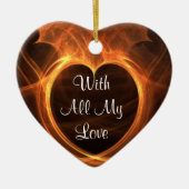 Oranje fractale ontwerpstok keramisch ornament (Voorkant)