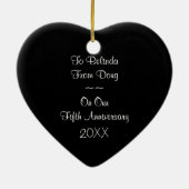 Oranje fractale ontwerpstok keramisch ornament (Achterkant)