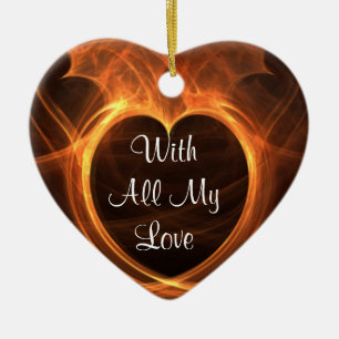 Oranje fractale ontwerpstok keramisch ornament