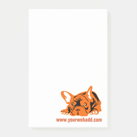 Oranje Franse Bulldog Post-it® Notes (Voorkant)