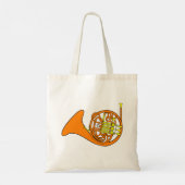 Oranje Franse hoorn Canvas tas (Achterkant)