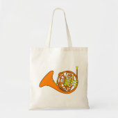 Oranje Franse hoorn Canvas tas (Voorkant)