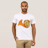 Oranje Franse hoorn Mannen T-shirt (Voorkant volledig)