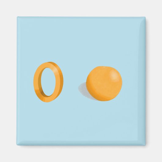 Oranje Fridge Magnet (Voorkant)