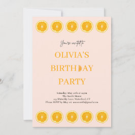 Oranje Fruit Fresh verjaardagsfeest uitnodiging