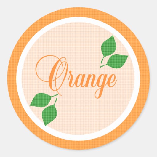 Oranje Fruit Label Sticker (Voorkant)