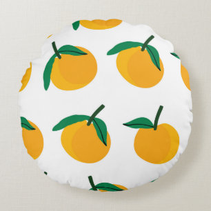 oranje fruit met witte achtergrond naadloos besche rond kussen