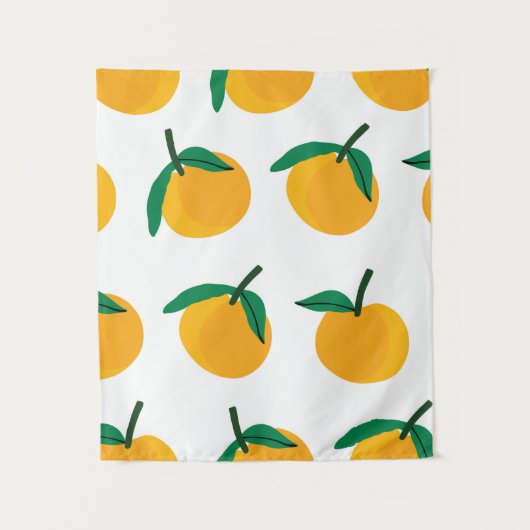 oranje fruit met witte achtergrond naadloos besche wandkleed (Voorkant)