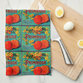 oranje fruit reclamelabel groen rood theedoek (Quarter Fold)