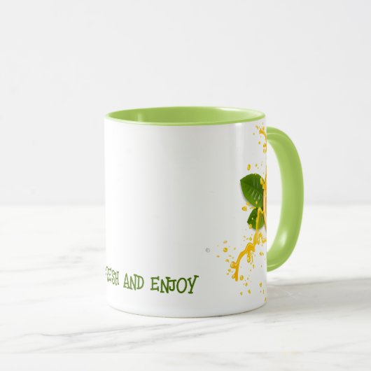 Oranje Fruit Slice Coffee Mok (Voorkant rechts)