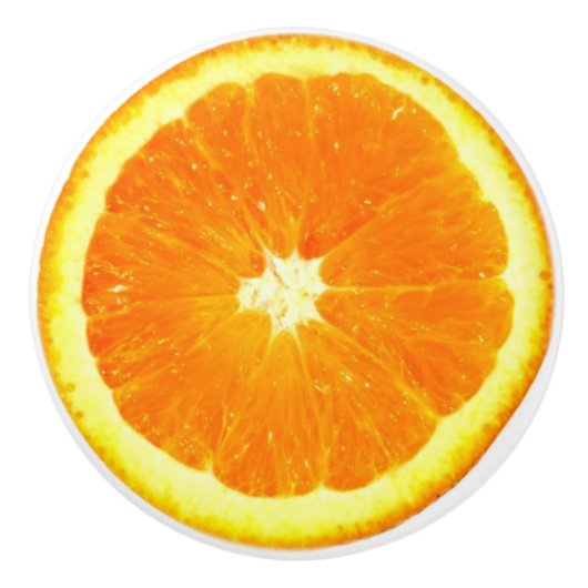 Oranje fruit Slice grappige foodie 2D-afbeelding Keramische Knop (Voorkant)
