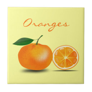 Oranje fruit Slice Simple Classic Food Kitchen Tegeltje