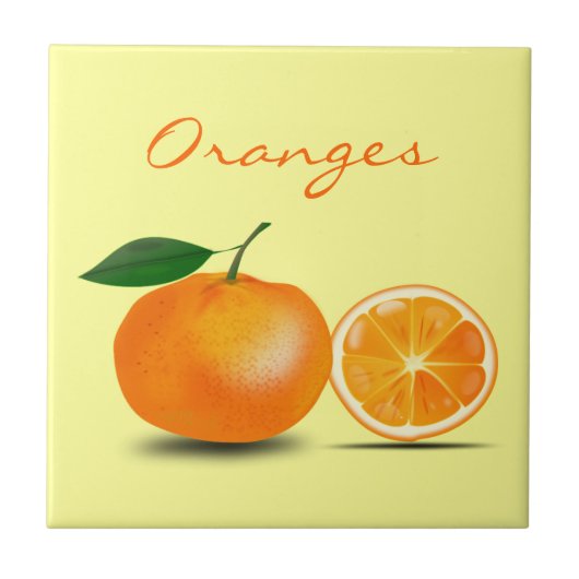 Oranje fruit Slice Simple Classic Food Kitchen Tegeltje (Voorkant)