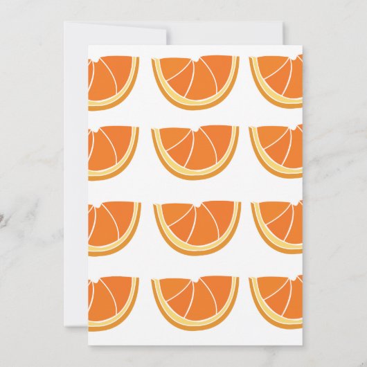 Oranje Fruit Slice Tropical Summer Party Kaart (Achterkant)