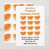 Oranje Fruit Slice Tropical Summer Party Kaart (Voorkant / Achterkant)