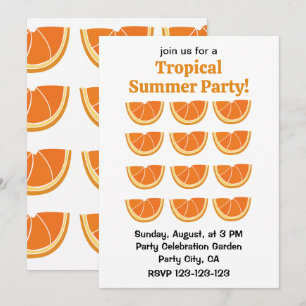 Oranje Fruit Slice Tropical Summer Party Kaart