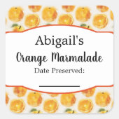 Oranje Fruit Sticker voor Inmaken (Voorkant)