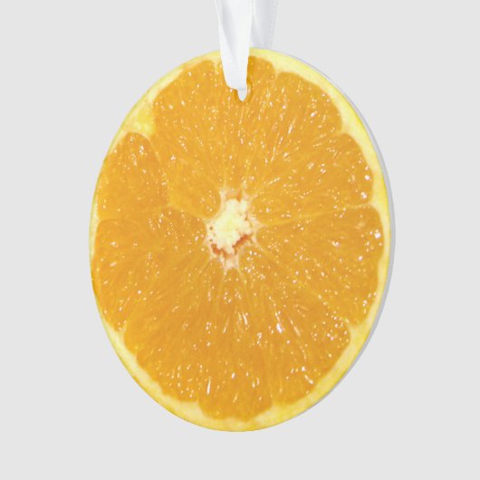 Oranje fruit, vers slice ornament (voorkant)