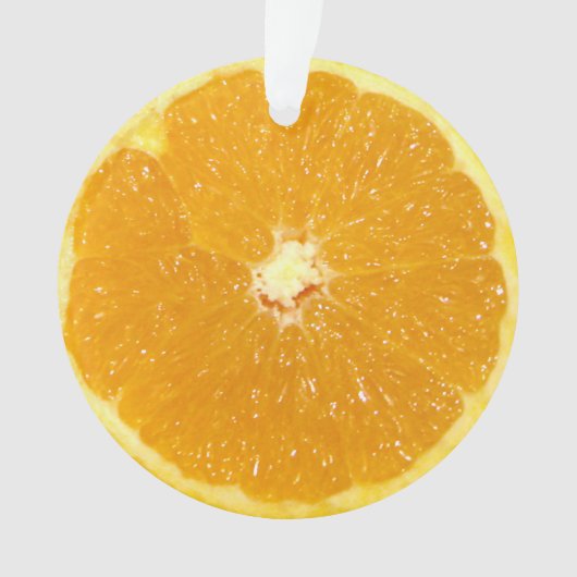 Oranje fruit, vers slice ornament (voorkant)