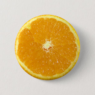 Oranje fruit, vers slice ronde button 5,7 cm
