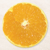 Oranje fruit, vers slice ronde kartonnen onderzetter (Voorkant)