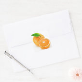 Oranje fruit vierkante sticker (Envelop)