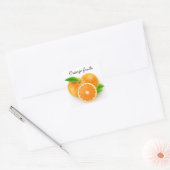 Oranje fruit vierkante sticker (Envelop)