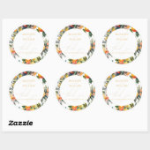 Oranje fruitbruiloft Gepersonaliseerd Dank u Ronde Sticker (Vel)