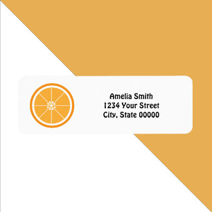 Oranje fruitcitrus personaliseren retouradres etiket