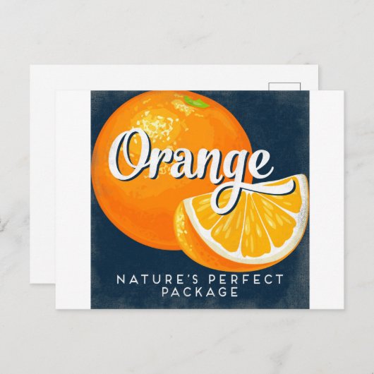 Oranje  fruitetiketteringretro briefkaart (Voorkant / Achterkant)