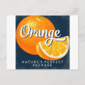 Oranje  fruitetiketteringretro briefkaart (Voorkant)