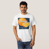 Oranje fruitetiketteringretro t-shirt (Voorkant volledig)