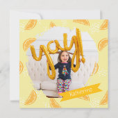 Oranje fruitige verjaardag Dank u (Achterkant)