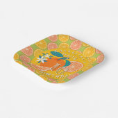 Oranje fruitige verjaardagspapier Bord (Gebogen)