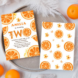 Oranje fruitige Waterverf Citrus Kids Verjaardag Kaart