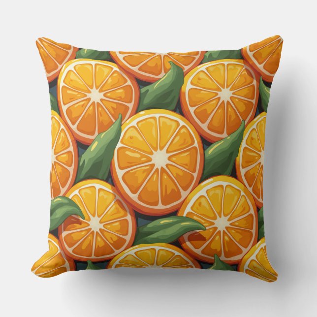 Oranje fruitkussen kussen (Voorkant)