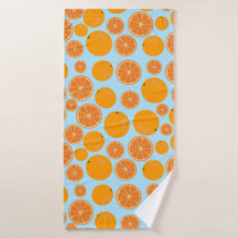 Oranje fruitpatroon badhanddoek