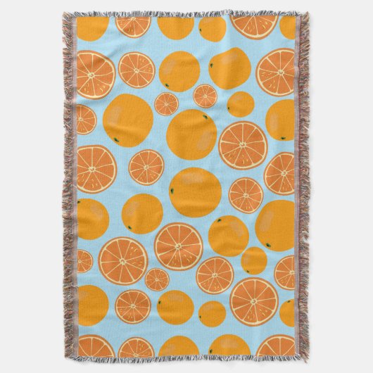 Oranje fruitpatroon deken (Voorkant Verticaal)