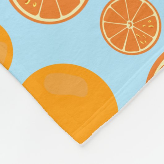 Oranje fruitpatroon fleece deken (Hoek)